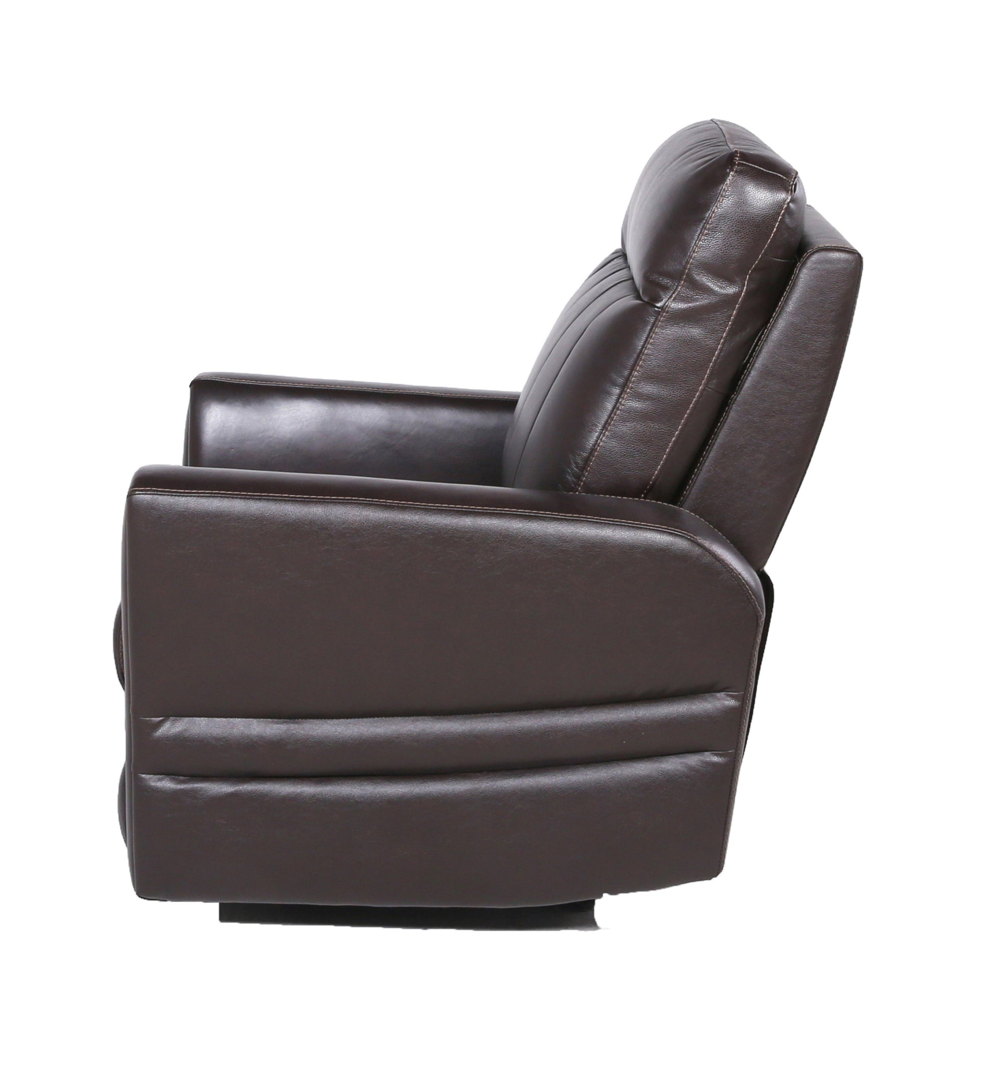 Sophisticated Contemporary Motion Upholstery Top Grain Leather, Power Leg Rest, Articulating Headrest Channel Back Design, Beveled Leg Rest Comfort And Style Combined Brown Leather