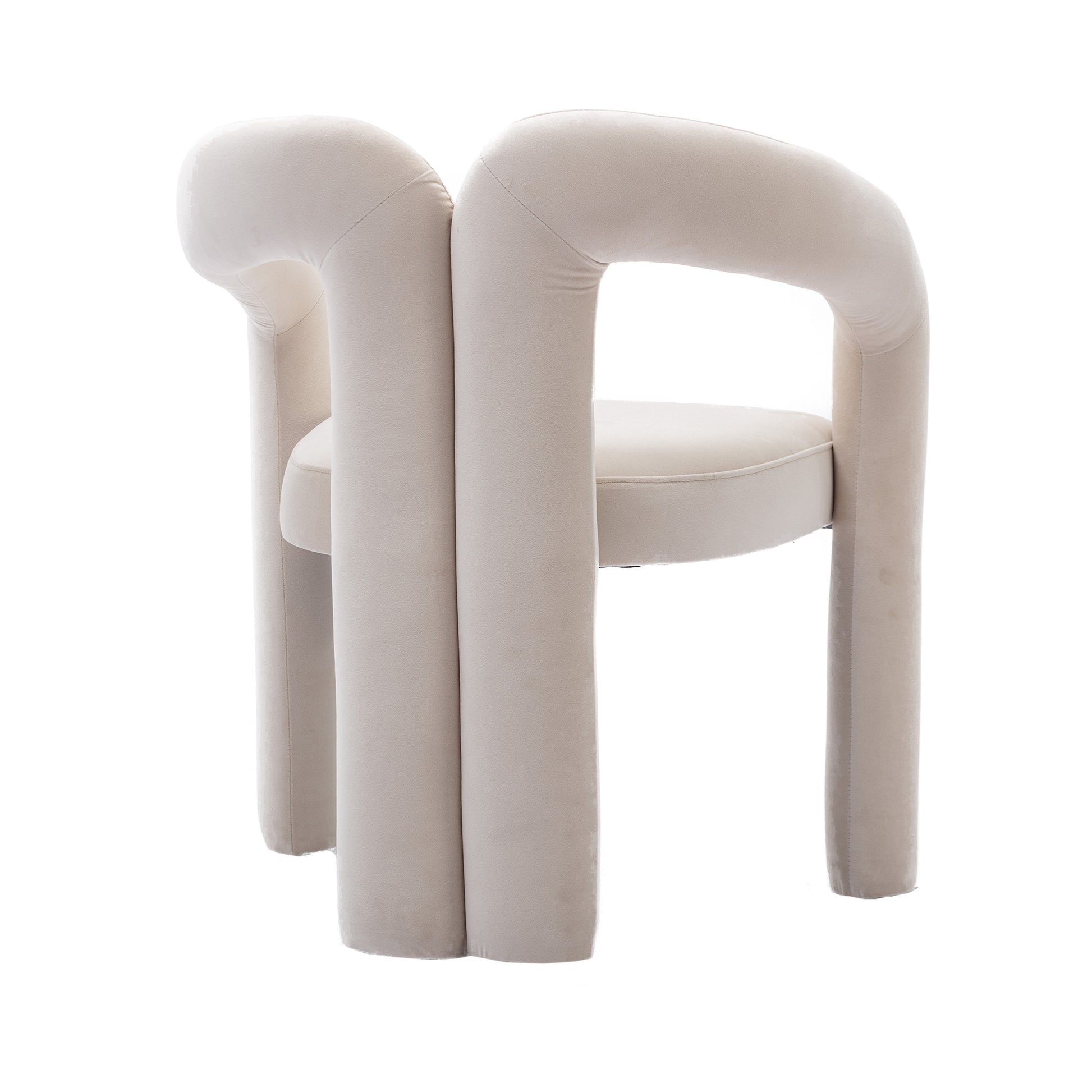 Coolmore Contemporary Designed Velvet Fabric Upholstered Accent Dining Chair Barrel Side Chairs Kitchen Armchair For Living Room Set Of 2 Beige Velvet Beige Foam Velvet