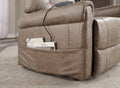 Classic Rolled Arm Power Lift Chair Recliner Heat, Adjustable Massage Plush Seating, High Grade Polyester Fabric Camel Foam Fabric