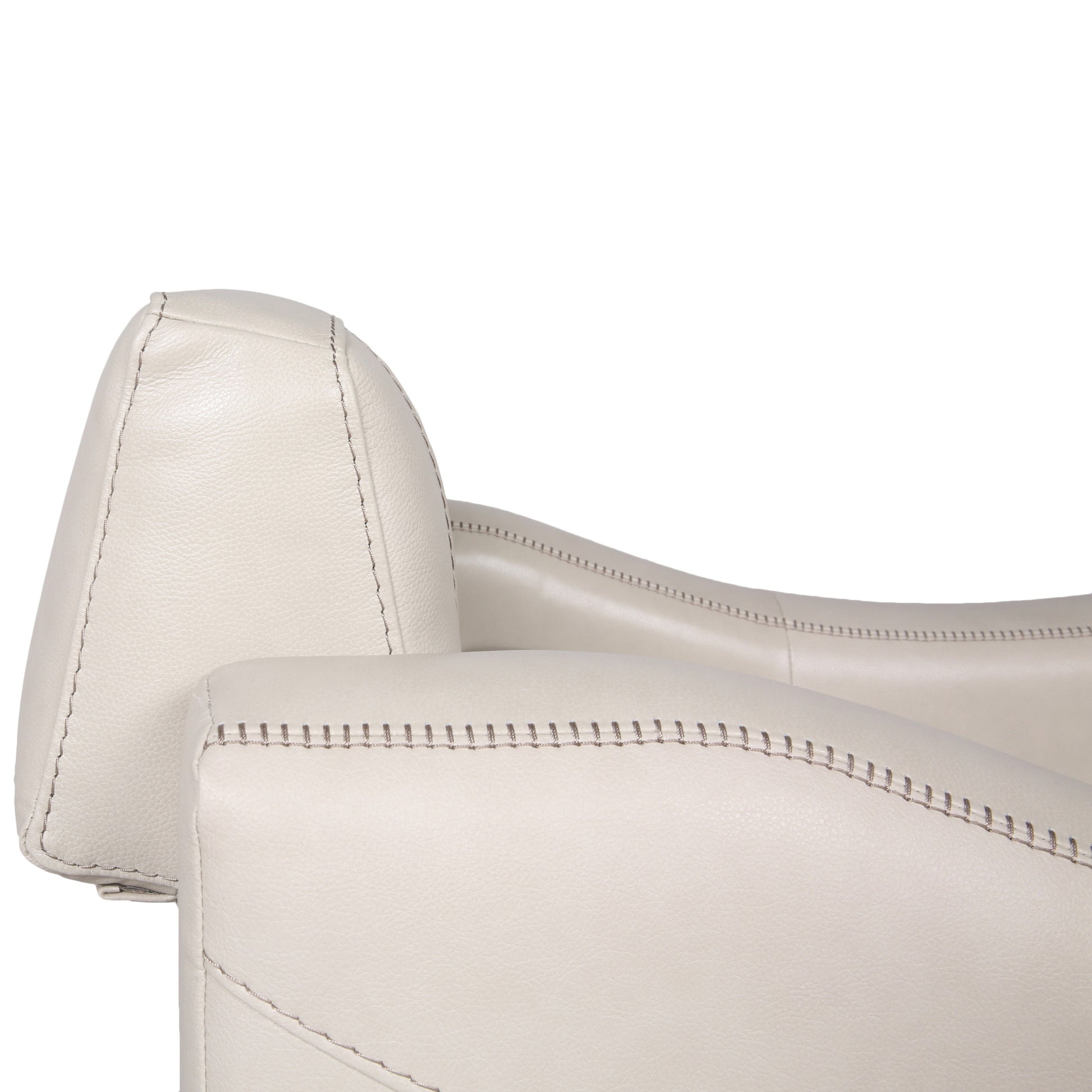 Dual Power Recliner: Transitional Design, Top Grain Leather, Wall Saver Mechanism, Comfort In Ivory Ivory Foam Leather