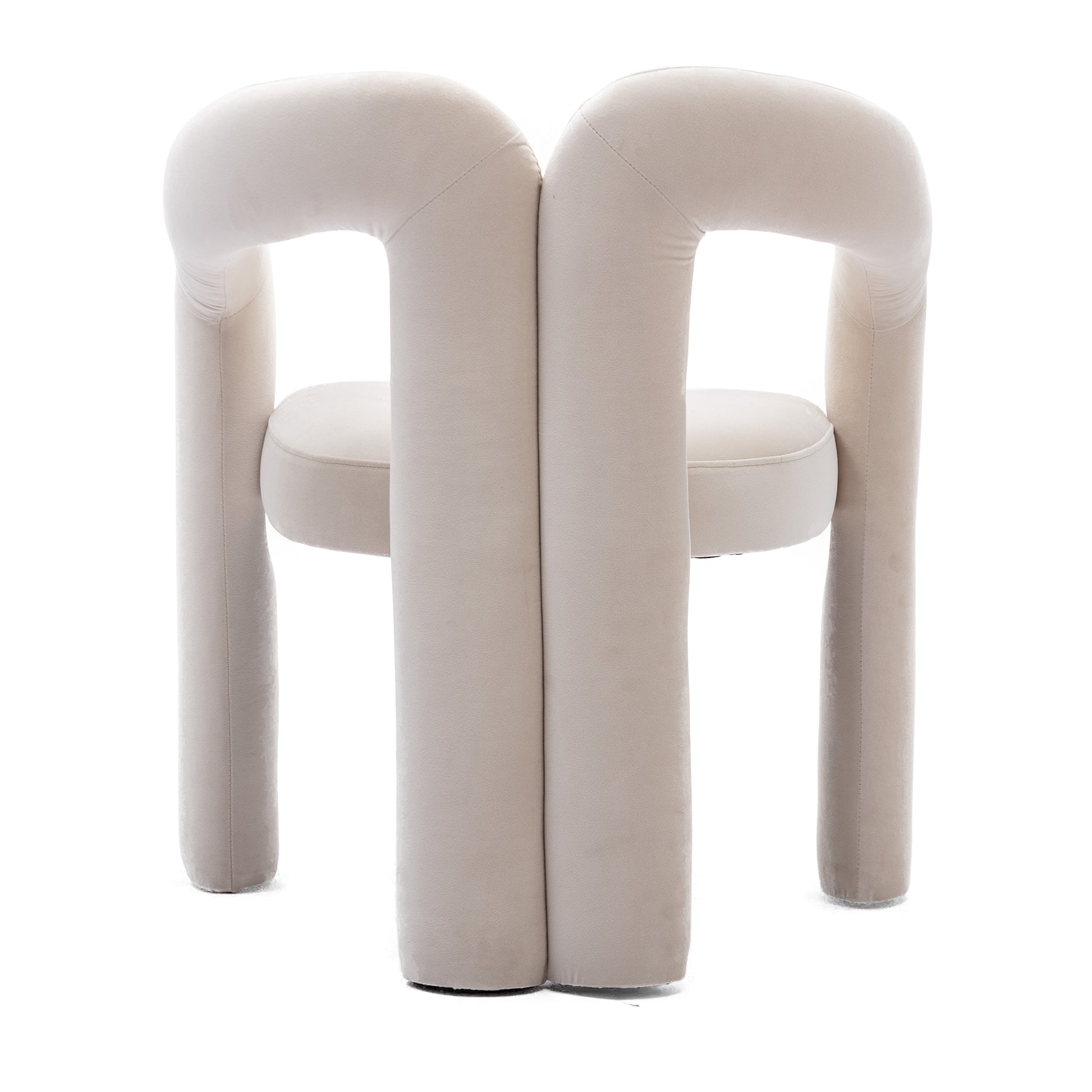 Coolmore Contemporary Designed Velvet Fabric Upholstered Accent Dining Chair Barrel Side Chairs Kitchen Armchair For Living Room Set Of 2 Beige Velvet Beige Foam Velvet