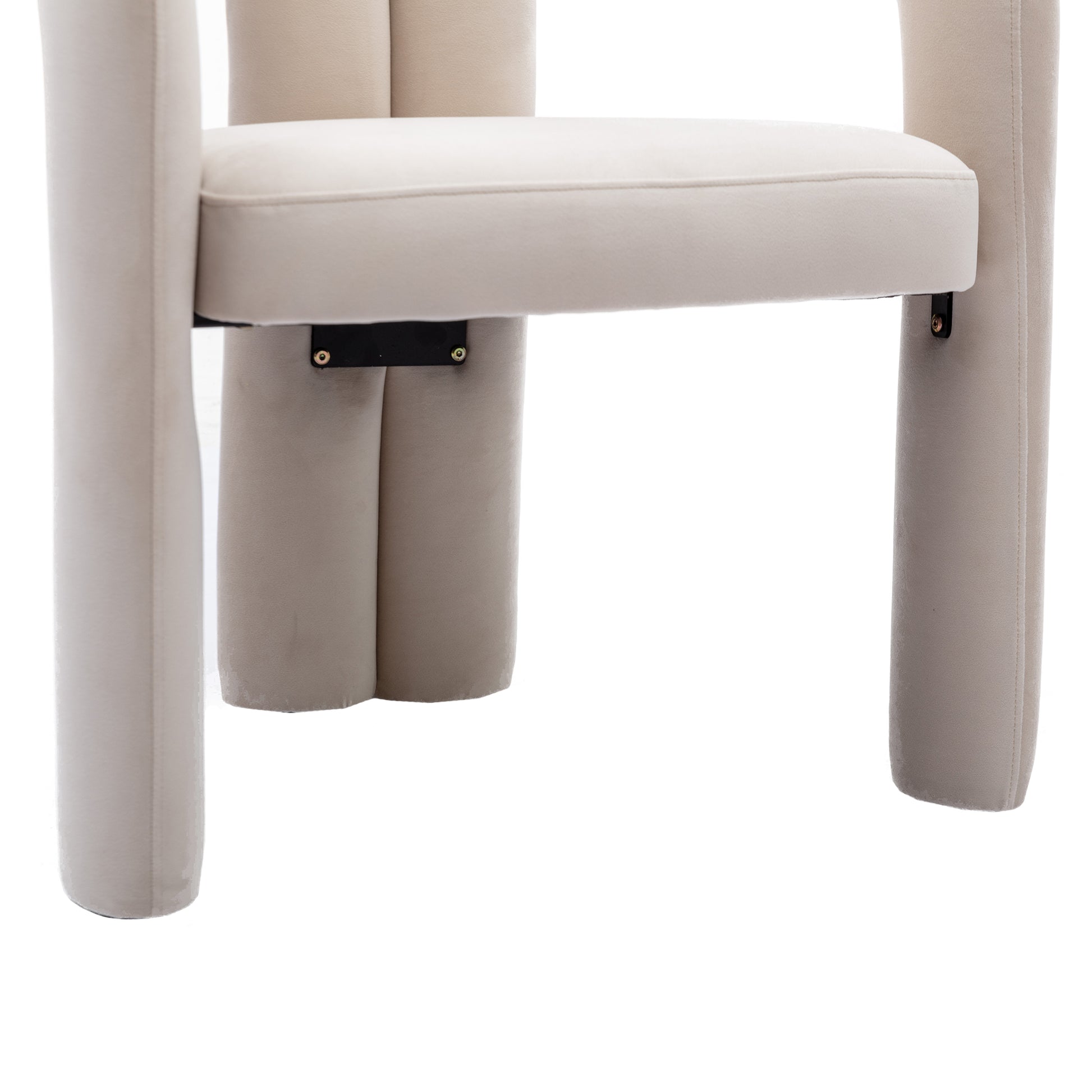 Coolmore Contemporary Designed Velvet Fabric Upholstered Accent Dining Chair Barrel Side Chairs Kitchen Armchair For Living Room Set Of 2 Beige Velvet Beige Foam Velvet