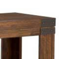 Simple Industrial Occasional Collection Hardwood Solids, Mango Veneers, Medium Cherry Finish Bottom Shelf, Metal Bracket Accents Cherry Solid Wood Mdf