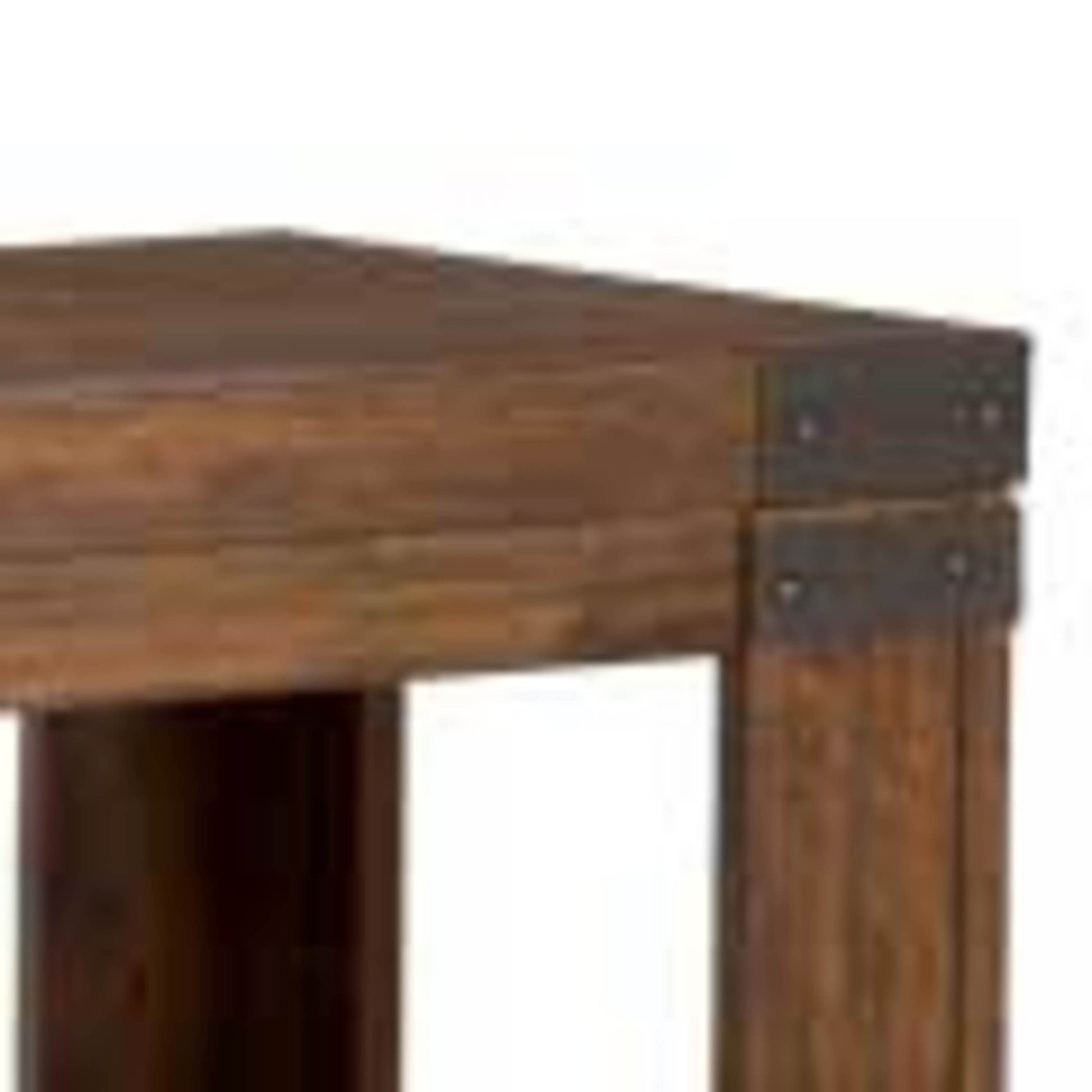 Simple Industrial Occasional Collection Hardwood Solids, Mango Veneers, Medium Cherry Finish Bottom Shelf, Metal Bracket Accents Cherry Solid Wood Mdf