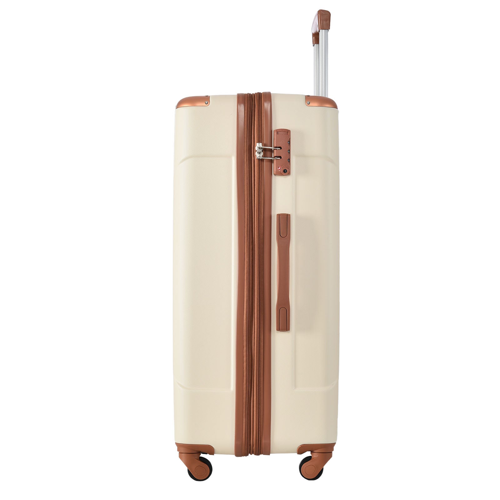 Hardshell Luggage Spinner Suitcase With Tsa Lock Lightweight Expandable 24'' Single Luggage Brown White Abs