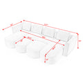 U Shape Sectional Sofa Including Two Single Seats And Two Chaises, Modular Sofa, Diy Combination, Loop Yarn Fabric, Black Black Wood Medium Soft Tight Back Eucalyptus Square Arms Polyester 5 Seat