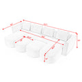 U Shape Sectional Sofa Including Two Single Seat, Two Chaises And Two Ottomans, Modular Sofa, Diy Combination, Loop Yarn Fabric, Navy Navy Polyester Wood Medium Soft Tight Back Eucalyptus Square Arms Polyester 6 Seat