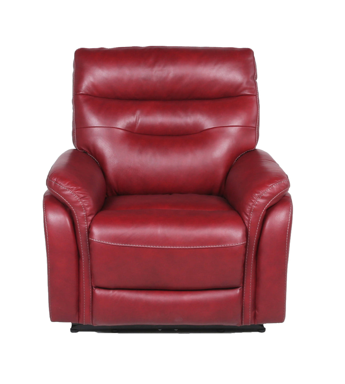 Top Grain Leather Motion Recliner Contemporary Style, Control Panel Usb Charging, Home Button Wine Wine Red Foam Leather