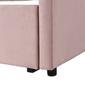 Twin Size Upholstered Daybed With Pop Up Trundle, Pink Twin Pink Upholstered