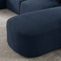 U Shape Sectional Sofa Including Two Single Seat, Two Chaises And Two Ottomans, Modular Sofa, Diy Combination, Loop Yarn Fabric, Navy Navy Polyester Wood Medium Soft Tight Back Eucalyptus Square Arms Polyester 6 Seat