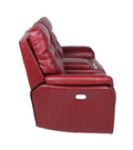 Top Grain Leather Motion Set: Decadent Comfort, Contemporary Style, Wine Or Coffee Color, Reclining With Usb Control Panel Red Foam Leather 3 Seat