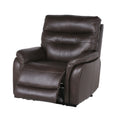 Contemporary Top Grain Leather Recliner Set Power Footrest, Power Headrest Control Panel, Usb Port, Home Button Coffee Foam Leather