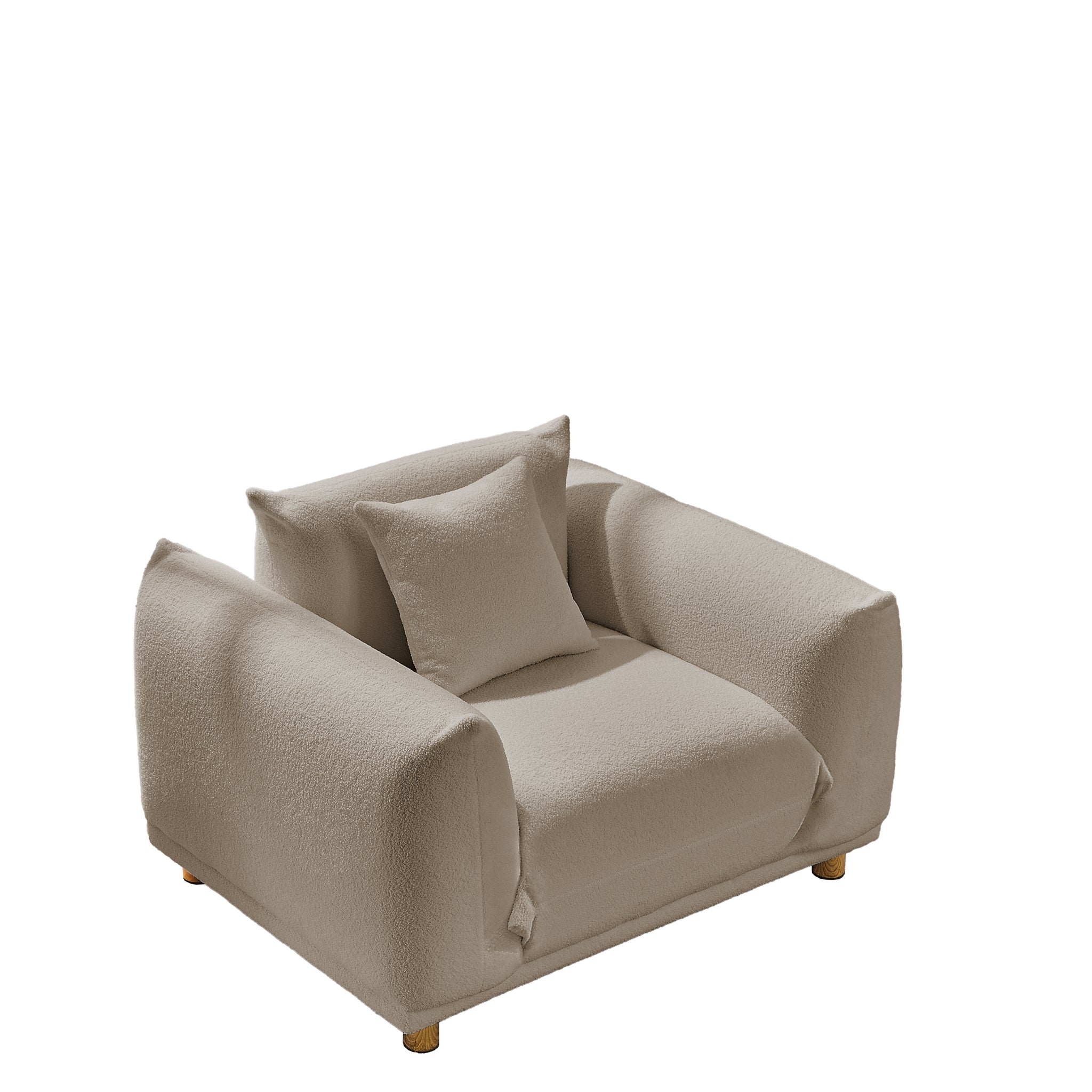 Luxurious Teddy Fabric Sofa Enhance Your Living Space With Plush Comfort Light Coffee Teddy