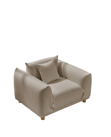 Luxurious Teddy Fabric Sofa Enhance Your Living Space With Plush Comfort Light Coffee Teddy