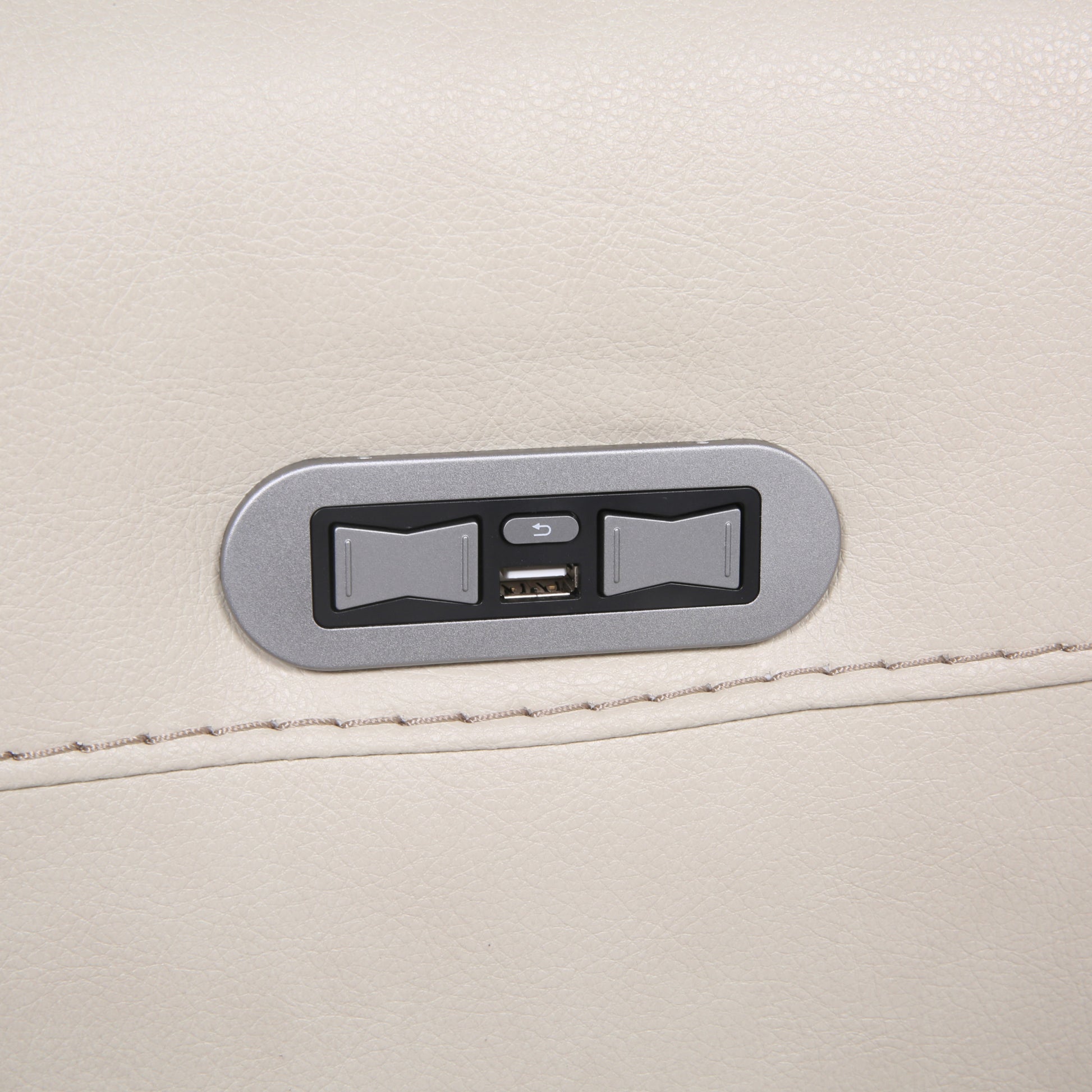 Dual Power Recliner: Transitional Design, Top Grain Leather, Wall Saver Mechanism, Comfort In Ivory Ivory Foam Leather