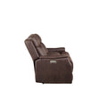 Tailored Power Console Loveseat Nubuck Likepower Headrest, Power Footrest Contemporary Silhouette, Hidden Storage, Usb Charging Brown Foam Fabric