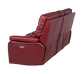 Contemporary Wine Top Grain Leather Motion Set Power Recline, Usb Charging Ultimate Comfort And Style Red Leather