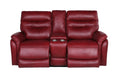 Contemporary Wine Top Grain Leather Motion Set Power Recline, Usb Charging Ultimate Comfort And Style Red Leather