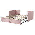 Twin Size Upholstered Daybed With Pop Up Trundle, Pink Twin Pink Upholstered