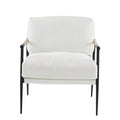 Leisure Chair Lounge Chair Velvet White Color White Fabric