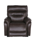 Contemporary Top Grain Leather Recliner Set Power Footrest, Power Headrest Control Panel, Usb Port, Home Button Coffee Foam Leather