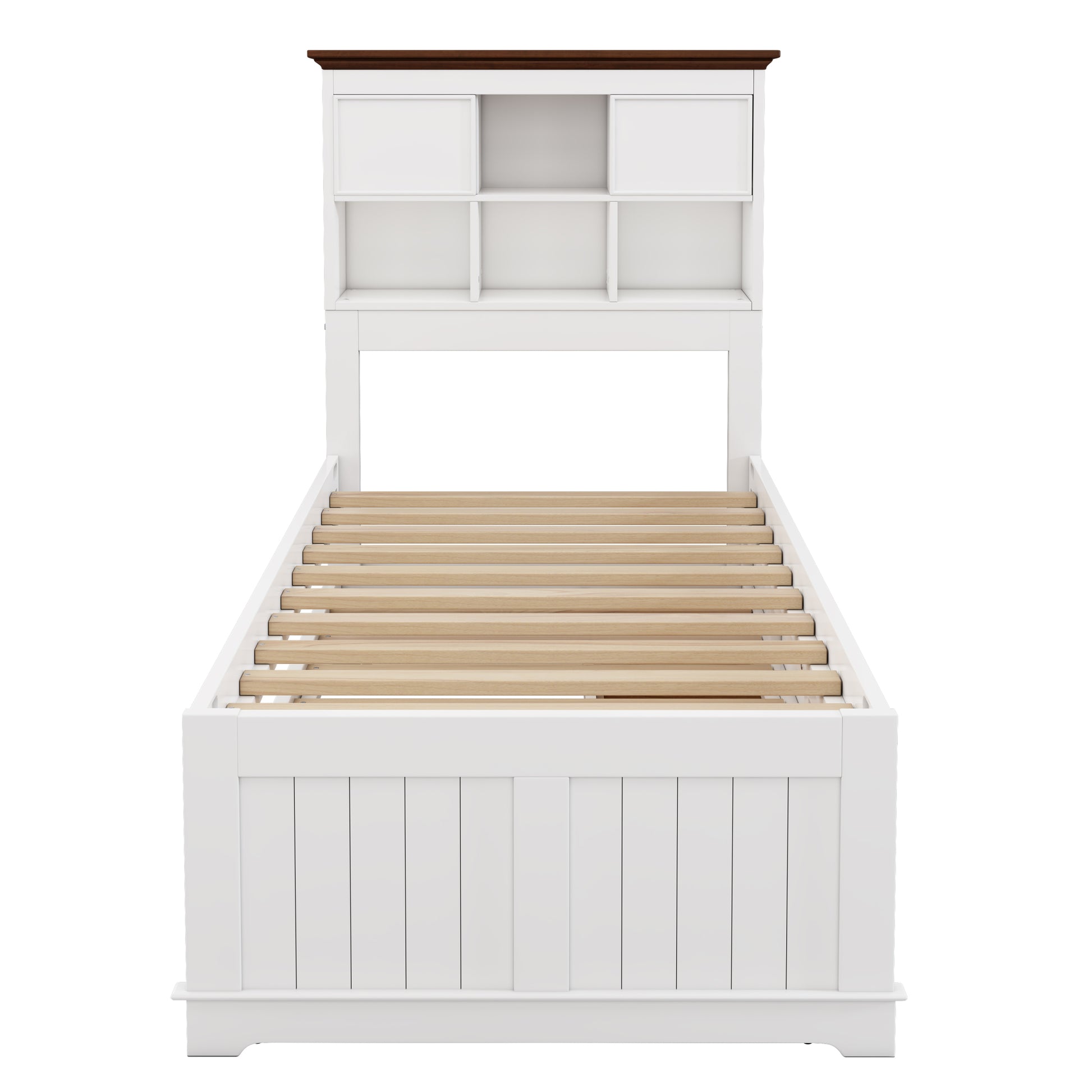3 Pieces Wooden Captain Bedroom Set Twin Bed With Trundle, Nightstand And Dresser, White Walnut White Walnut Wood