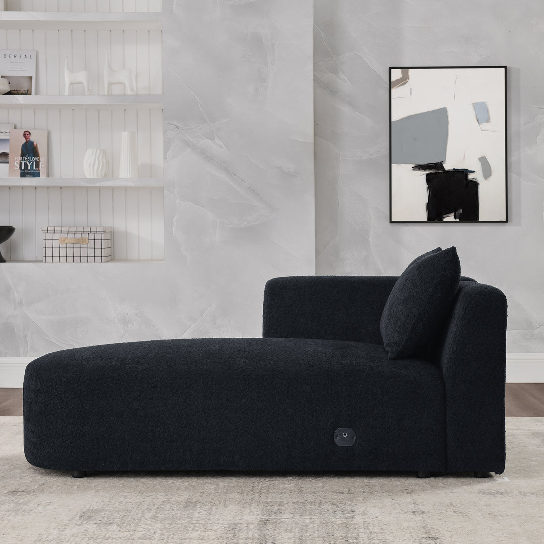 Left Chaise For Modluar Sofa Black Foam