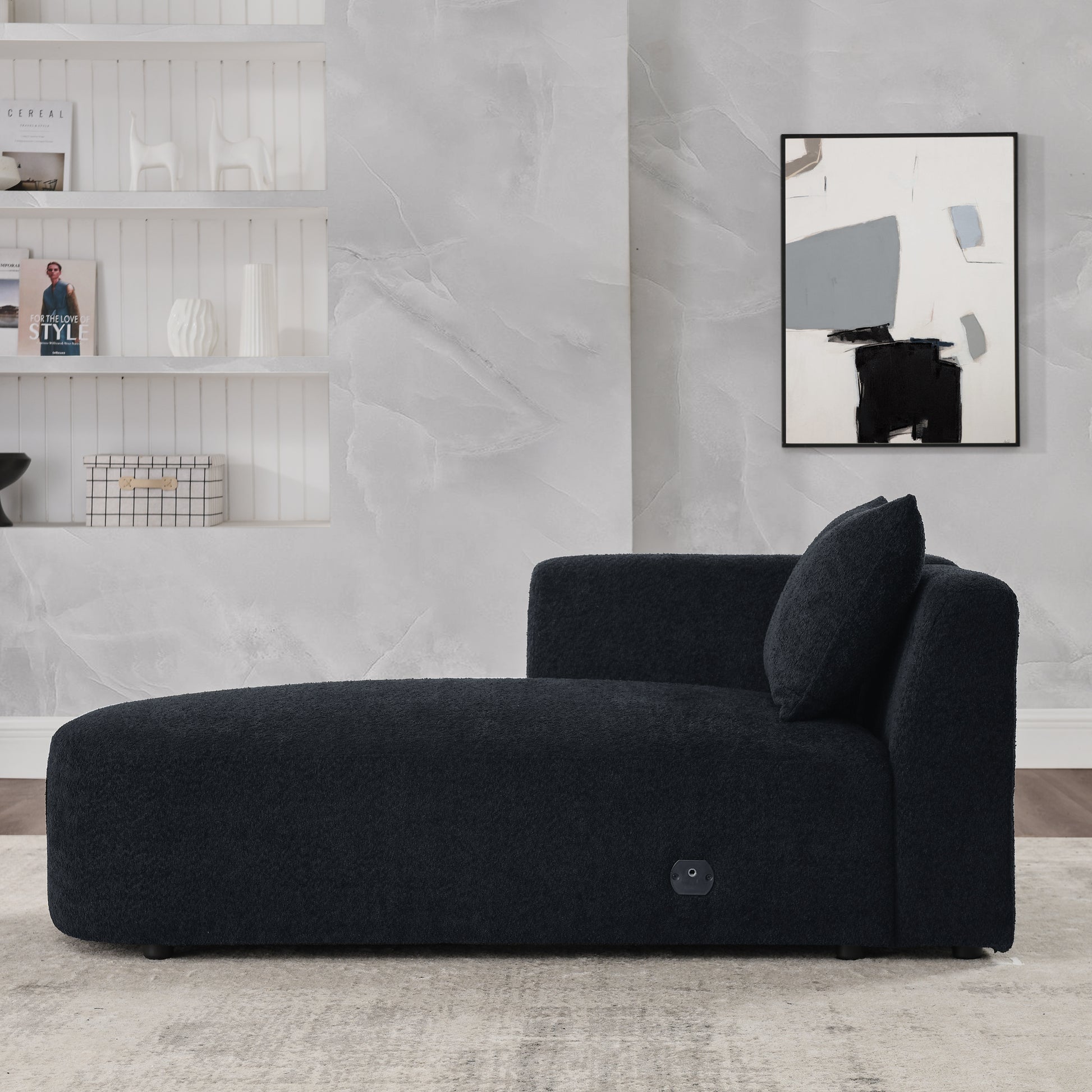 Left Chaise For Modluar Sofa Black Foam