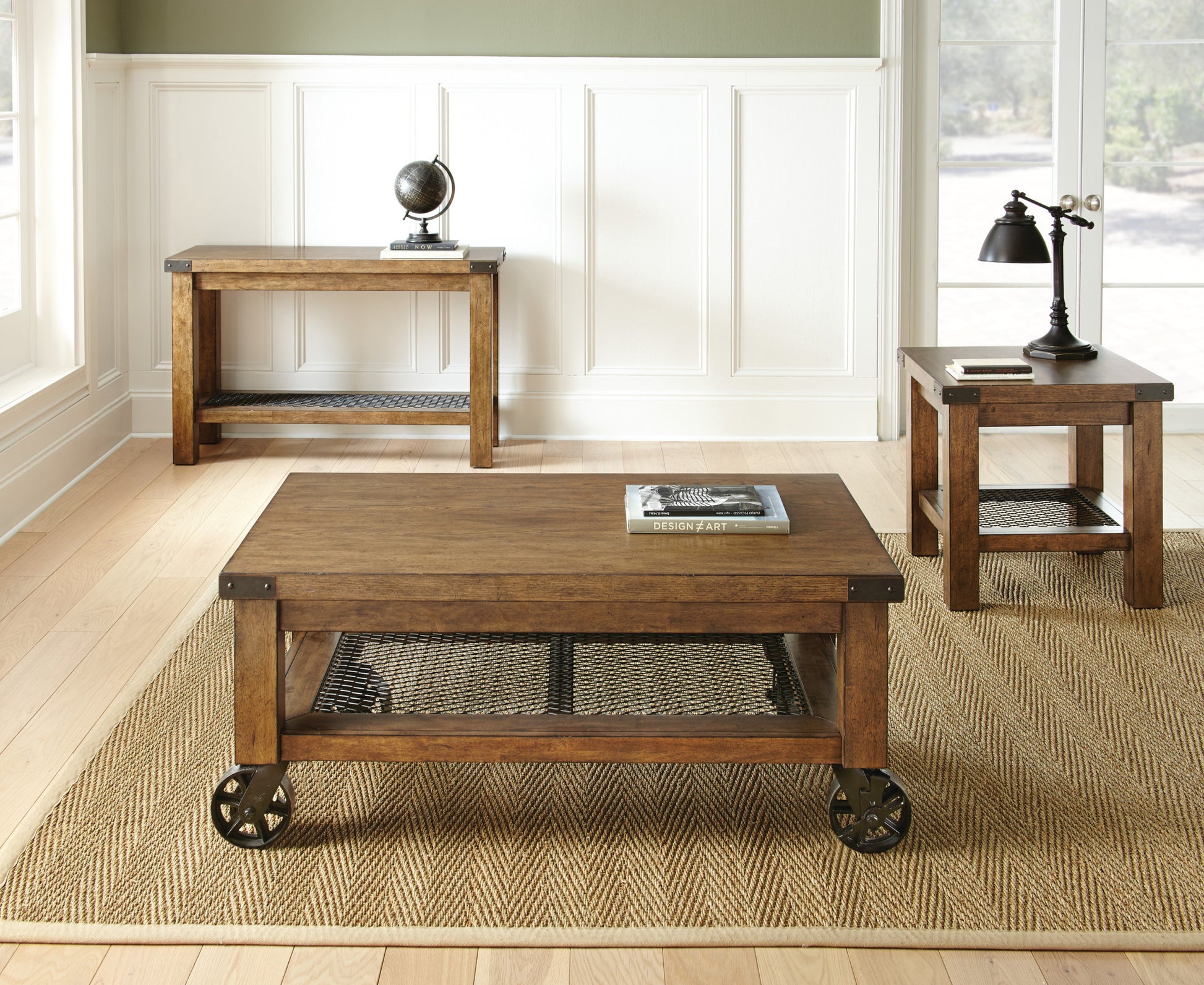 Hailee Sofa Table Oak Solid Wood Mdf