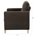 1 Seater Sofa For Living Room Brown Fabric Fabric