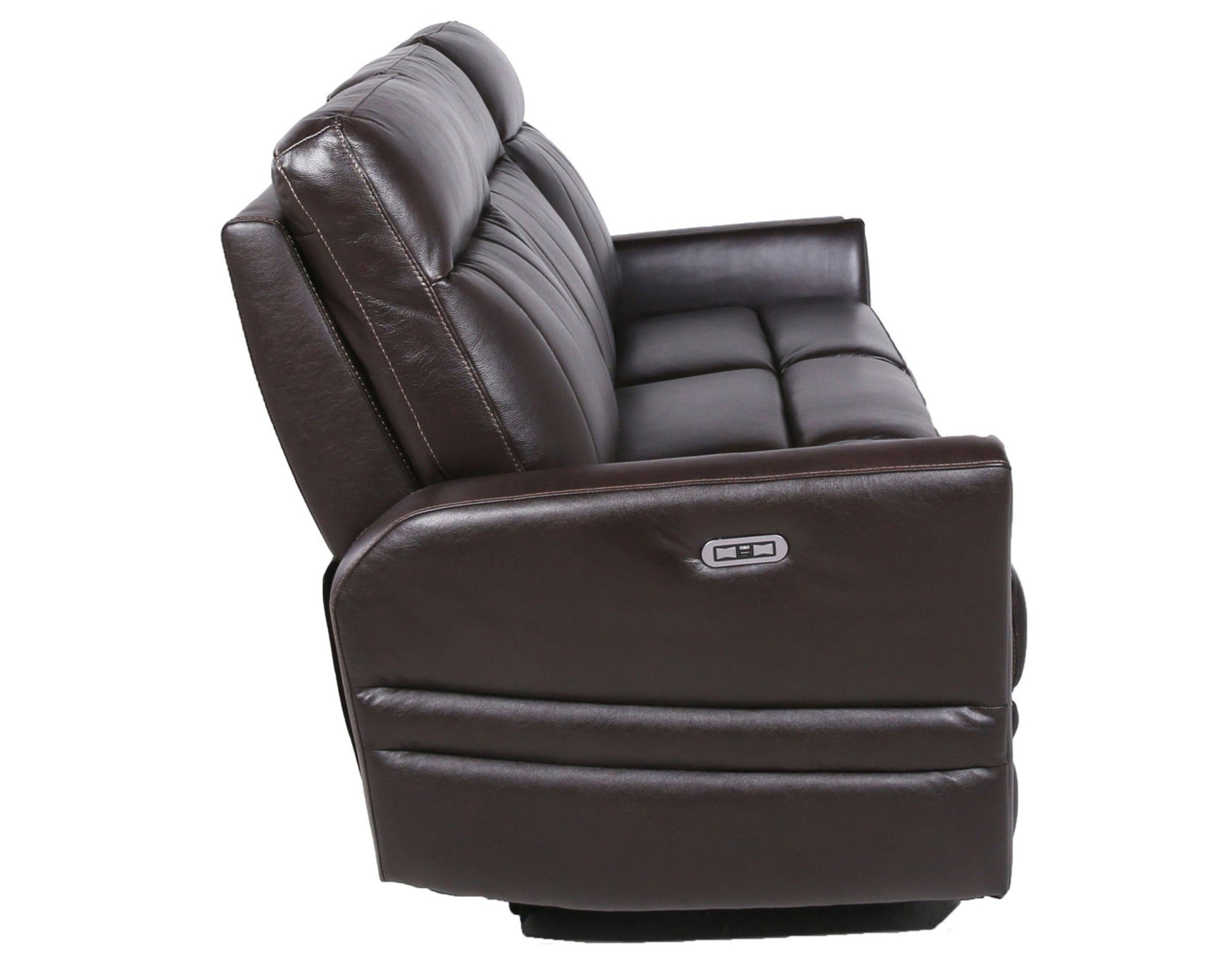 Luxury Power Reclining Sofa Recliner In Dark Brown Top Grain Leather Ultimate Comfort With Power Leg Rest And Articulating Headrest Elegant And Relaxing Furniture For Living Room Or Home Theater Brown Leather 3 Seat