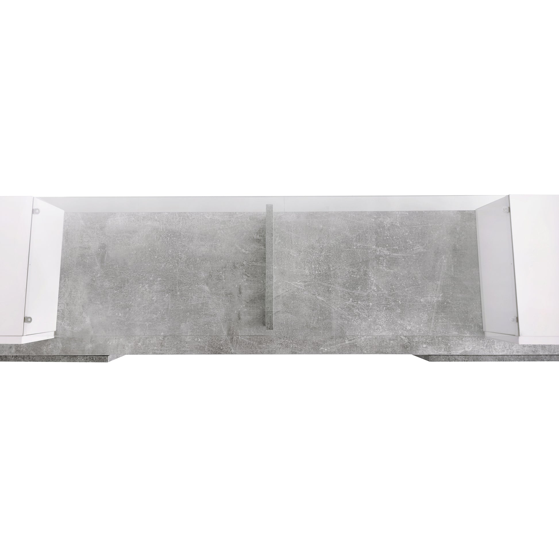 Unique Shape Tv Stand With 2 Illuminated Glass Shelves, High Gloss Entertainment Center For Tvs Up To 88", Versatile Tv Cabinet With Led Color Changing Lights For Living Room, Grey Grey Particle Board