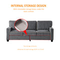 Living Room Sofa With Storage Dark Grey Corduroy Dark Grey Foam Corduroy