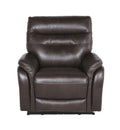 Contemporary Top Grain Leather Recliner Set Power Footrest, Power Headrest Control Panel, Usb Port, Home Button Coffee Foam Leather