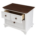 2 Pieces Wooden Captain Bedroom Set Full Bed With Trundle And Nightstand,White Walnut White Walnut Wood