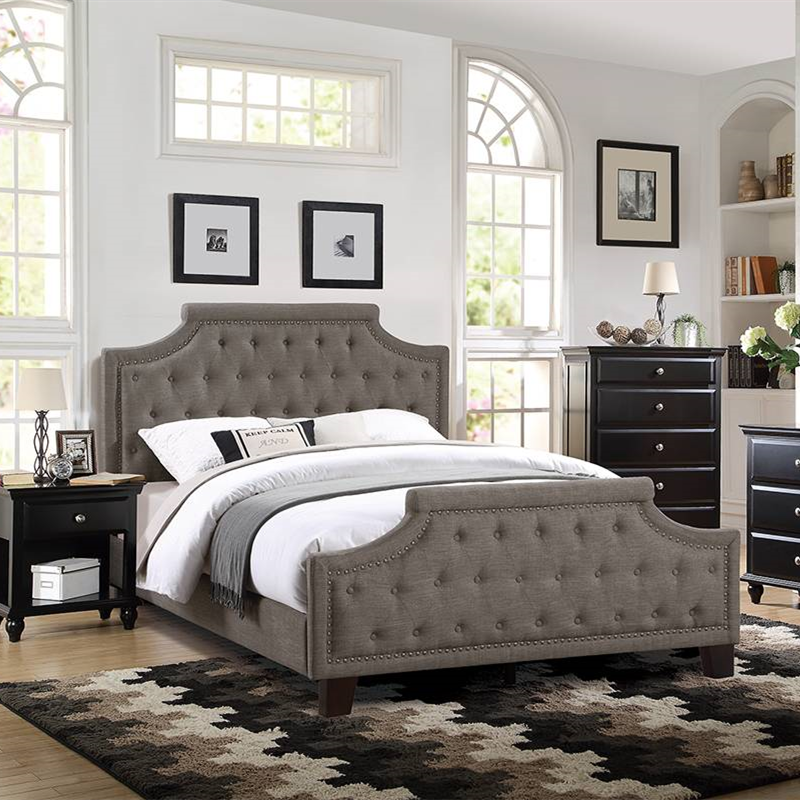 Full Bed In Brown Brown Fabric