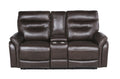 Contemporary Recliner Console Loveseat Coffee Coffee Or Wine Color Options Power Reclining, Usb Port Coffee Foam Leather