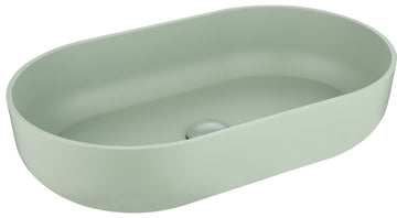 Modern Oval 24"X14"Above Bathroom Vessel Sink, Bathroom Sink For Lavatory Vanity Cabinet Blue Abs