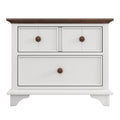 2 Pieces Wooden Captain Bedroom Set Full Bed With Trundle And Nightstand,White Walnut White Walnut Wood