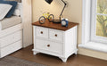 2 Pieces Wooden Captain Bedroom Set Twin Bed With Trundle And Nightstand,White Walnut White Walnut Wood