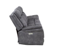 Transitional Power Reclining Sofa Neutral Faux Suede, Power Footrest, Power Headrest Built To Last, Usb Charging Grey Foam Fabric 3 Seat