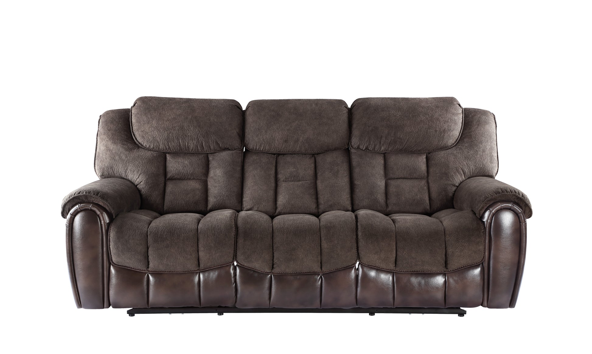 Transitional Dual Power Leather Loveseat Reclining Seats, Top Grain Leather, High Leg Design Compact And Comfortable Espresso Foam Polyester