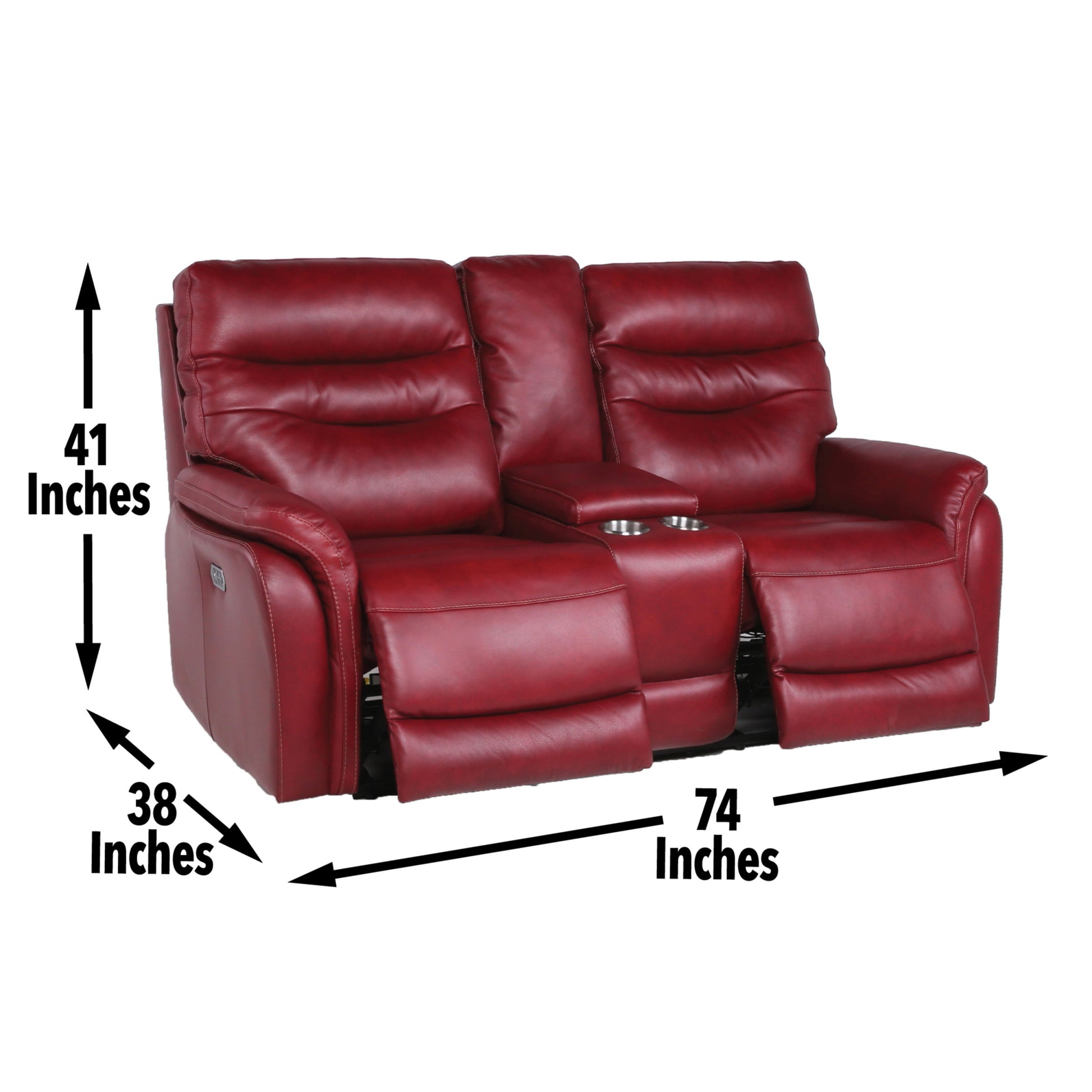 Contemporary Wine Top Grain Leather Motion Set Power Recline, Usb Charging Ultimate Comfort And Style Red Leather