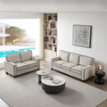 Living Room Sofa Set 2 3 With Storage Beige Corduroy Beige Foam Corduroy