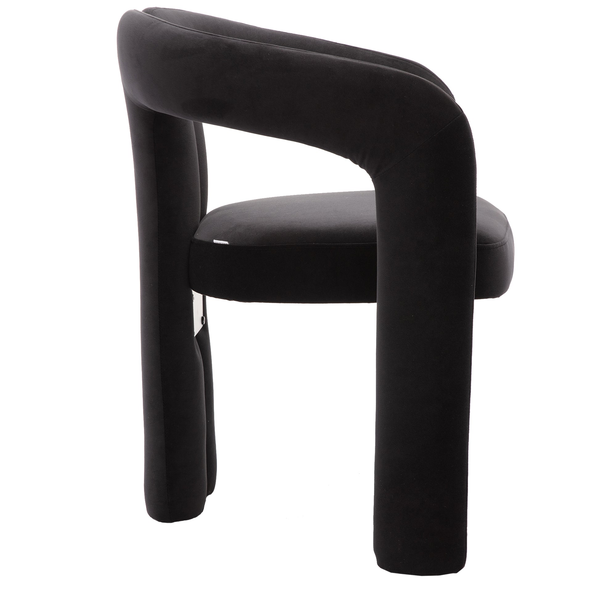 Coolmore Contemporary Designed Velvet Fabric Upholstered Accent Dining Chair Barrel Side Chairs Kitchen Armchair For Living Room Set Of 2 Black Velvet Black Foam Velvet