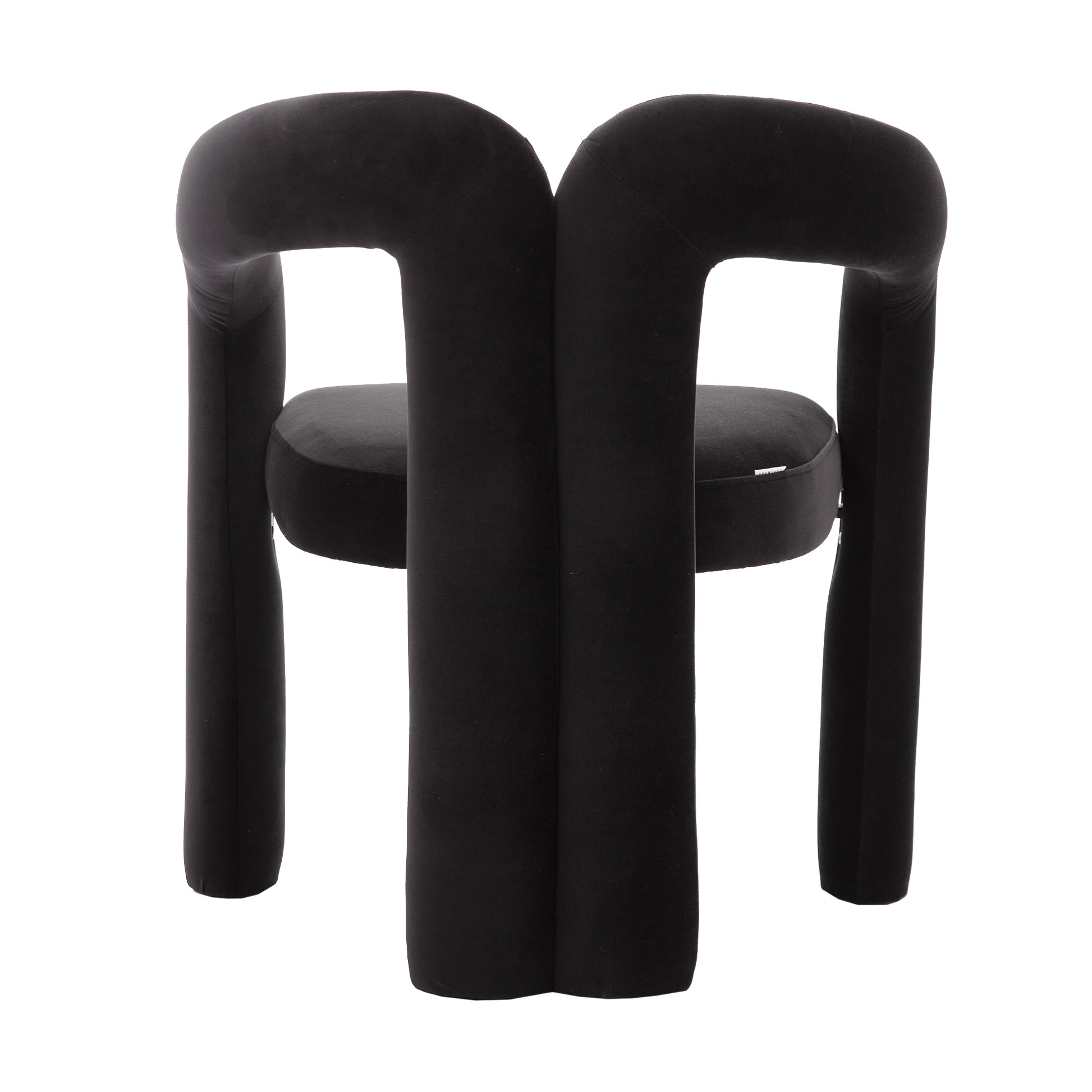 Coolmore Contemporary Designed Velvet Fabric Upholstered Accent Dining Chair Barrel Side Chairs Kitchen Armchair For Living Room Set Of 2 Black Velvet Black Foam Velvet