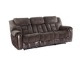 Transitional Dual Power Leather Loveseat Reclining Seats, Top Grain Leather, High Leg Design Compact And Comfortable Espresso Foam Polyester