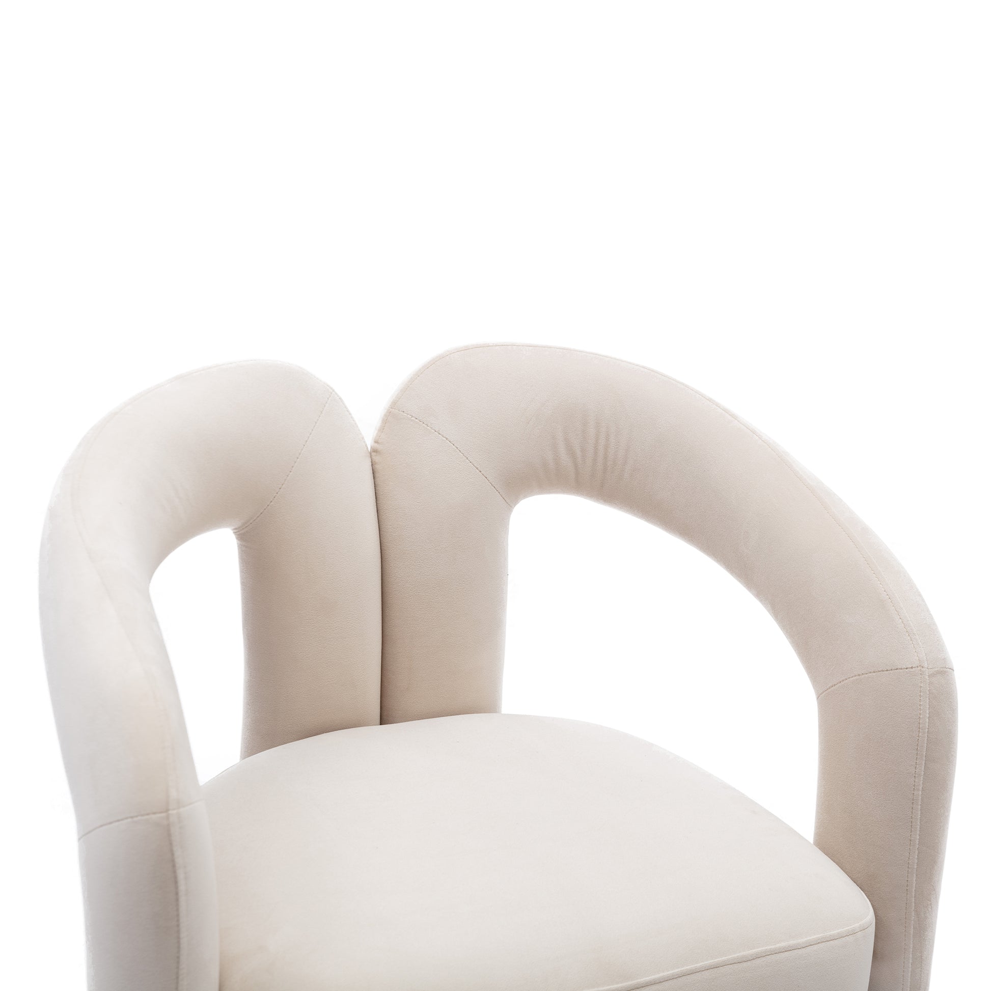Coolmore Contemporary Designed Velvet Fabric Upholstered Accent Dining Chair Barrel Side Chairs Kitchen Armchair For Living Room Set Of 2 Beige Velvet Beige Foam Velvet