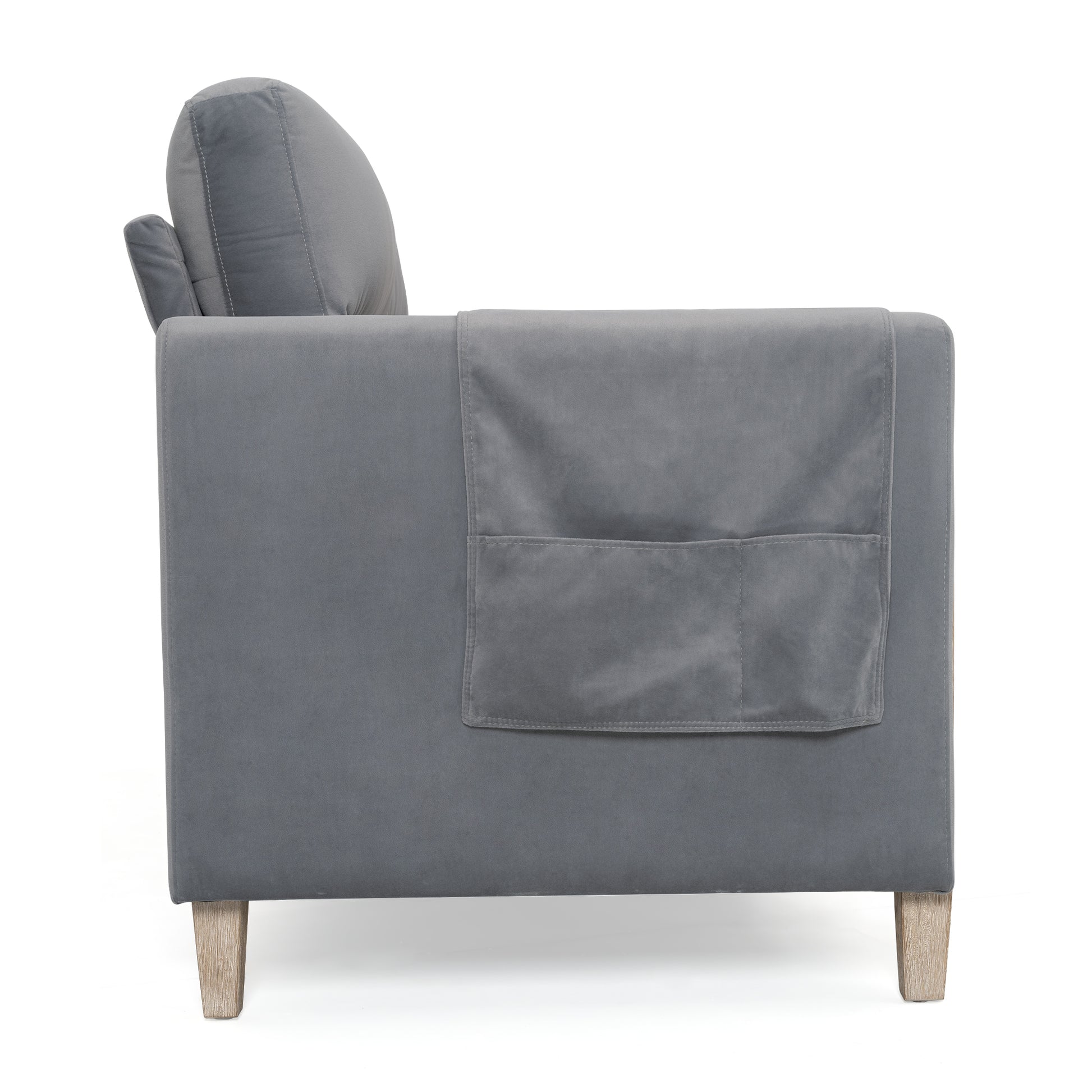 Comfortable Solid Wood Three Seater Sofa Soft Cushions, Durable And Long Lasting,79.5" Sofa Couch For Living Room Gray Fabric Fabric