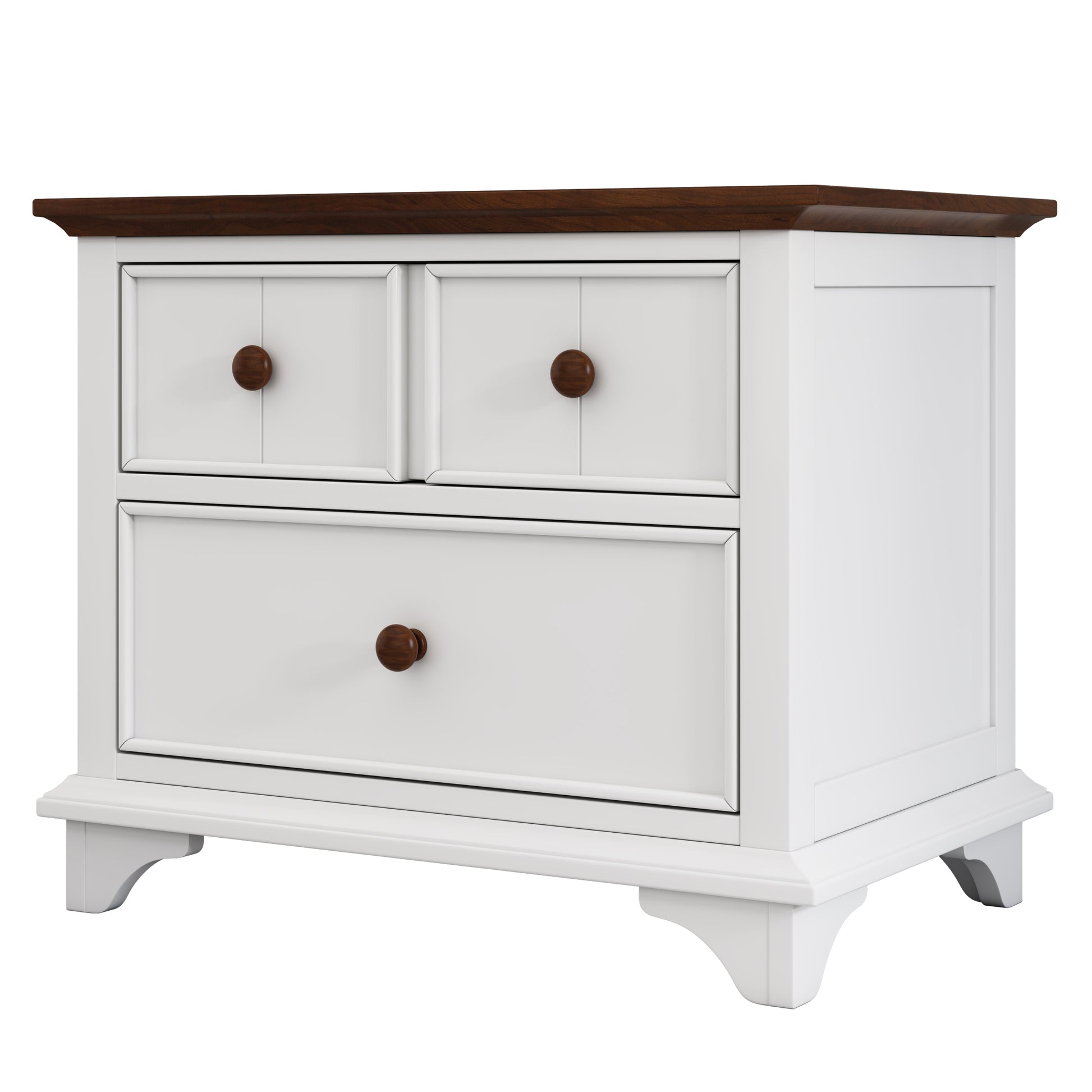 2 Pieces Wooden Captain Bedroom Set Twin Bed With Trundle And Nightstand,White Walnut White Walnut Wood